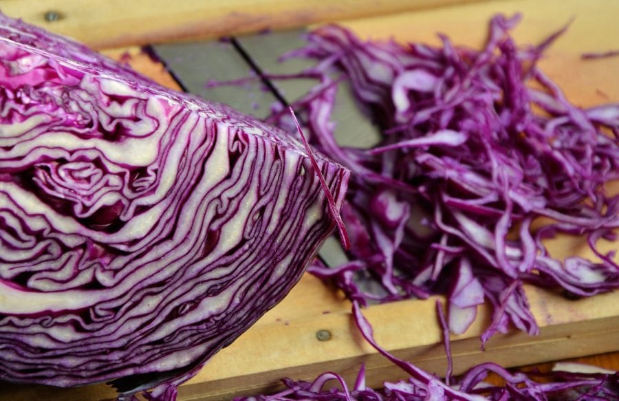 red cabbage slaw salad