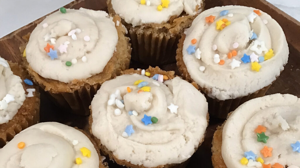 Rayyaan's Gluten-Free Dairy-Free Vanilla Frosted Cupcakes Featured Image