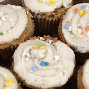 Rayyaan's Gluten-Free Dairy-Free Vanilla Frosted Cupcakes Featured Image