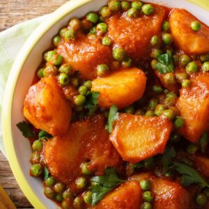 Fat-Free Curried Plant-based Aloo Mattar Done Two Ways feature image