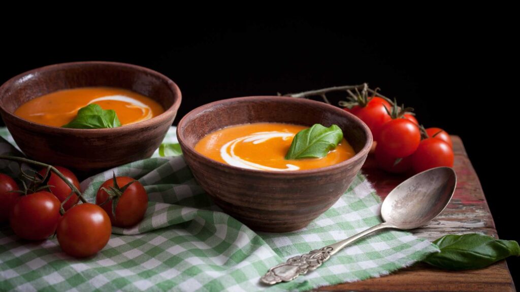 creamy roasted tomato soup feature image