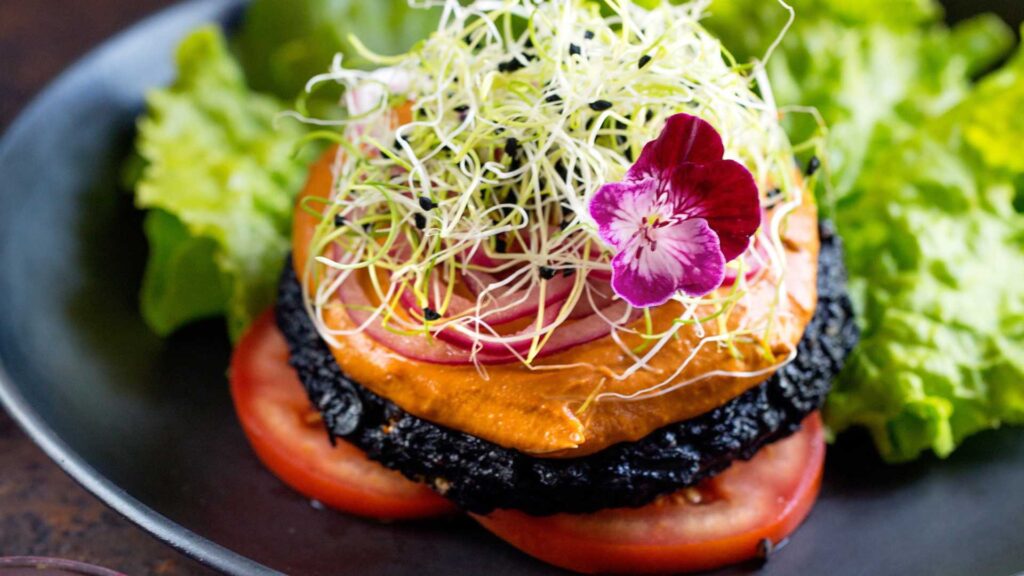 hearty black bean sweet potato burger feature image