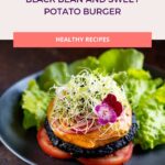 hearty black bean sweet potato burger pinterest pin