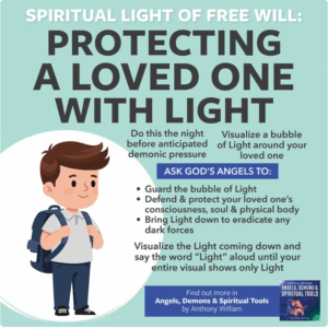 Spiritual light of free will proctecting a loved one with light screen shot