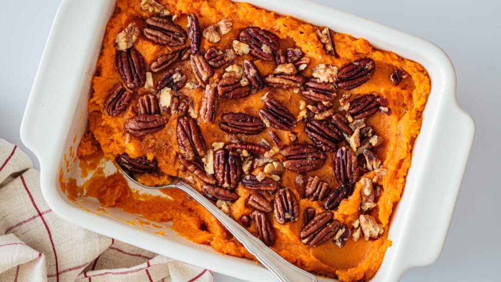 Irresistible Sweet Potato Casserole with Crunchy Pecan Topping feature image