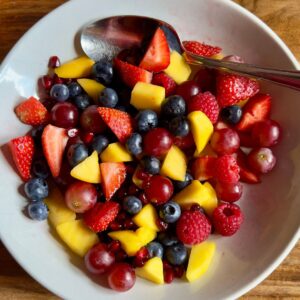 Fruit Soup with Vanilla Banana Milk: A simple dessert feature image