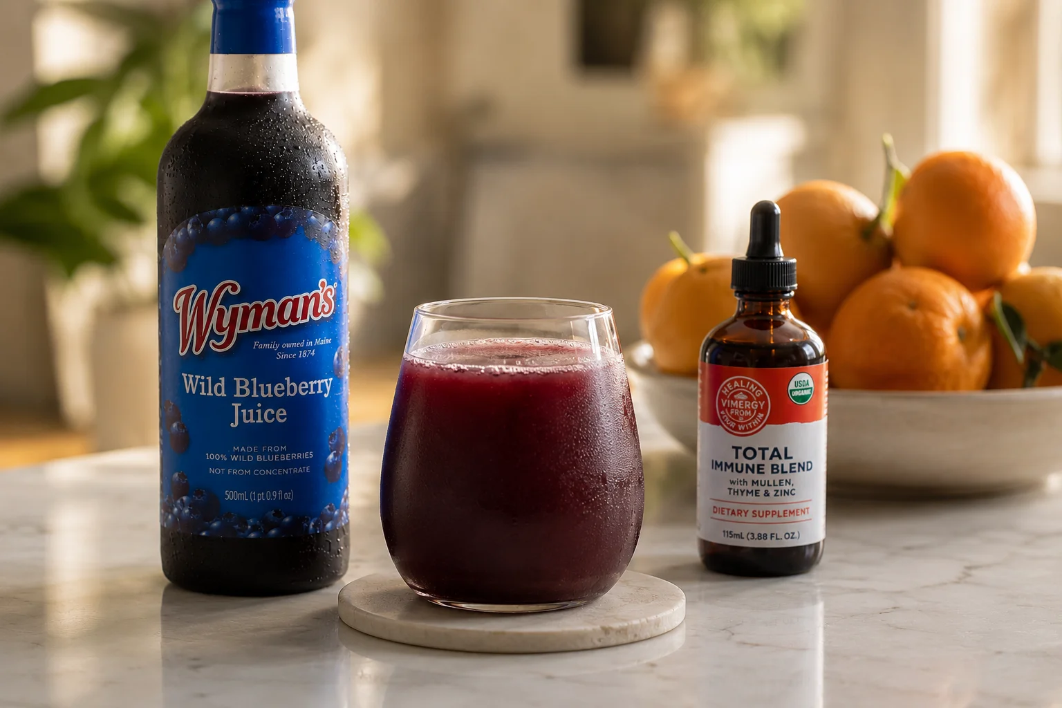 Wild Blueberry Mocktail with Vimergy Total Immune Blend