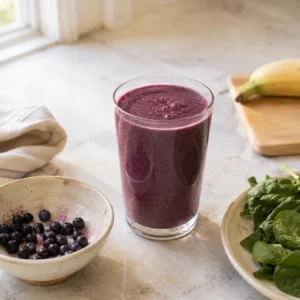 Hemorrhoids Smoothie with wild blueberries, banana and aloe vera